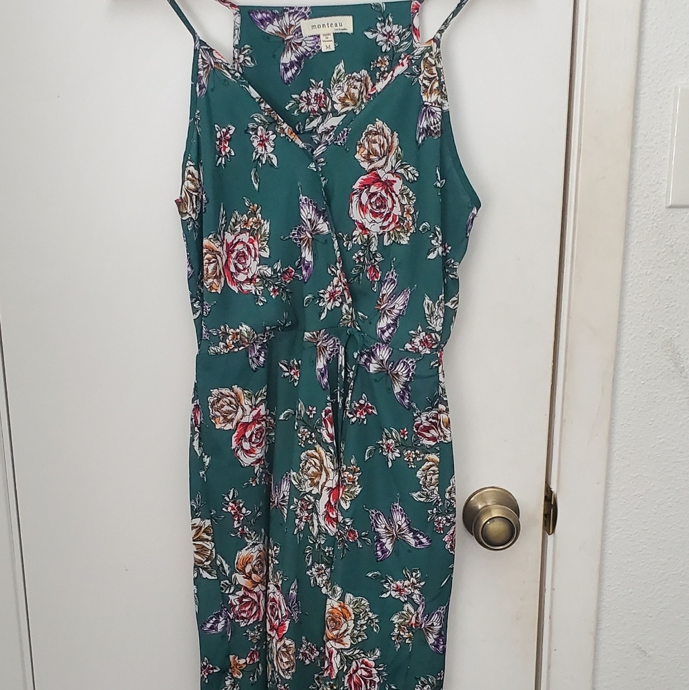 Monteau Los Angeles Lined Floral With Thin Straps Women's Size M